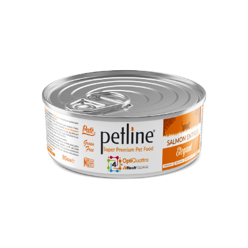 PETLINE ADULT CAT WET FOOD SALMON TIN 80G