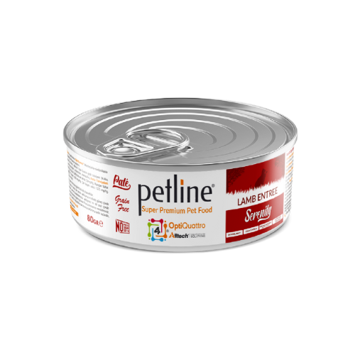 PETLINE ADULT CAT WET FOOD LAMB TIN 80G