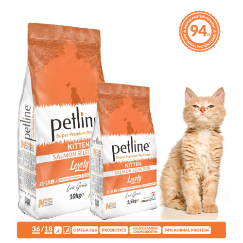 PETLINE SUPER PREMIUM KITTEN FOOD SALMON SELECTION