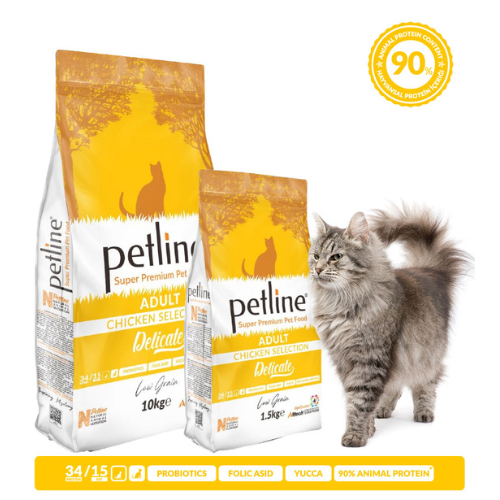 PETLINE SUPER PREMIUM ADULT CAT FOOD CHICKEN SELECTION