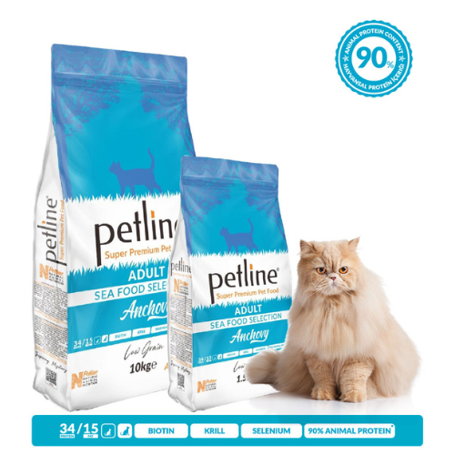 PETLINE SUPER PREMIUM ADULT CAT FOOD SEA FOOD SELECTION